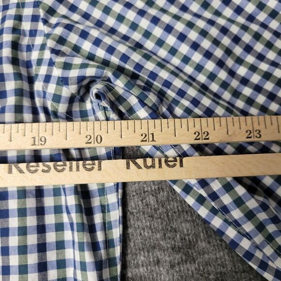 Tommy Hilfiger Mens Size M Checkered Long Sleeve Button Down Blue Green Shirt - Picture 11 of 14